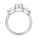 Fallon 3CT Marquise & Pear Three Stone Lab Diamond Ring 14K White Gold
