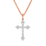 Lumina 0.25 ct Diamond Cross Necklace in 14K Rose Gold