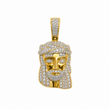 Crowned in Light 10K Gold 0.25 Ct Diamond Jesus Pendant