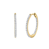 Everbloom Sleek Inside Out Diamond Set Hoop Earrings in 14K Yellow Gold
