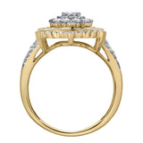 Astrid 14K Gold Round Diamond Studded Cluster Ring - 0.97cts