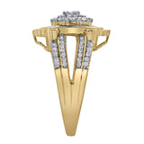 Astrid 14K Gold Round Diamond Studded Cluster Ring - 0.97cts
