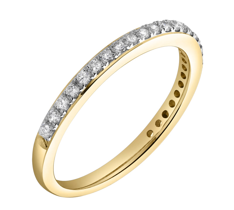 Solas 14K Gold Round Diamond Studded Eternity Ring - 0.31cts