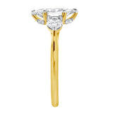 Fallon 2CT Marquise & Pear Three Stone Lab Diamond Ring 14K Yellow Gold