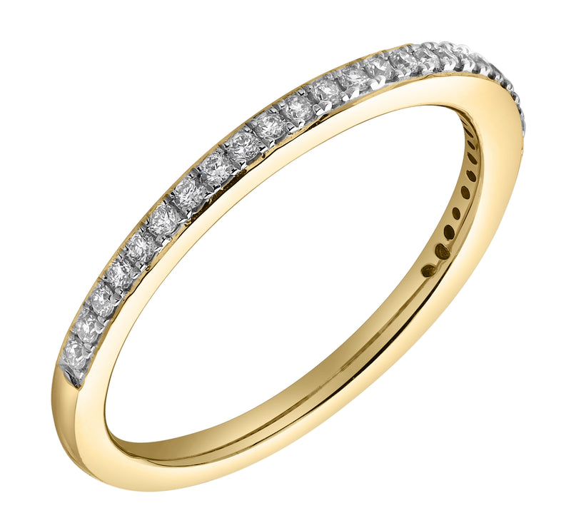 Whisper 14K Gold Round Diamond Studded Eternity Band Ring - 0.21cts