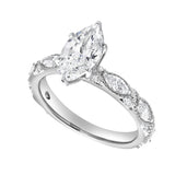 Althea 2.15CT Marquise Cut Lab Diamond Engagement Ring 14K White Gold