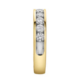 Helix 14K Gold Round Diamond Studded Band Ring - 1.04cts