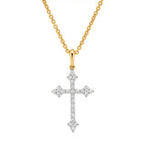 Lumina 0.15 ct Diamond Cross Necklace in 14K Yellow Gold