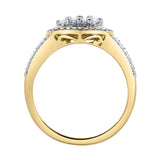 Amelia 14K Gold Round Diamond Studded Signet Ring - 1.02