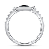 Arashi 0.7CT Princess Cut Black Spinel Ring 925 Silver