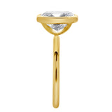 Novae 2.5CT Cushion Cut Bezel Lab Diamond Engagement Ring 14K Yellow Gold