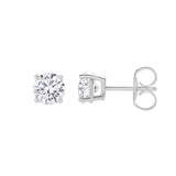 Valeria 2 Ct TW Lab Grown Non Certified Round Diamond Studs 14K White Gold Earrings