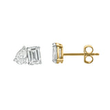 Valessa 14K Yellow Gold 2 Ct Lab Grown Diamond Toi Et Moi Earrings
