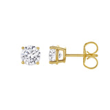 Valeria 2 Ct TW Lab Grown Non Certified Round Diamond Studs 14K Yellow Gold Earrings