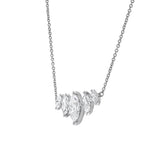 Maeva 1.5CT Marquise Cut Lab Diamond Bar Necklace 14K White Gold