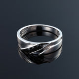 Jin 0.2CT Diagonal Black Spinel Ring 925 Silver