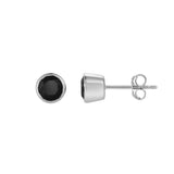 Yami 0.95CT Round Black Spinel Stud Earrings 925 Silver