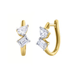 Saela 14K Yellow Gold Lab Grown Diamond Huggies - 1.5 Ct