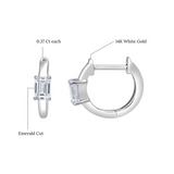 Emerald Elegance 14K White Gold Lab Grown Diamond Huggies - 0.75 ct