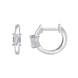 Emerald Elegance 14K White Gold Lab Grown Diamond Huggies - 1.00 ct
