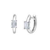 Emerald Elegance 14K White Gold Lab Grown Diamond Huggies - 1.00 ct