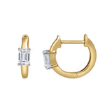 Emerald Elegance 14K Yellow Gold Lab Grown Diamond Huggies - 0.50 ct
