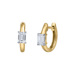 Emerald Elegance 14K Yellow Gold Lab Grown Diamond Huggies - 0.50 ct