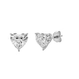 Felicity 14K White Gold Lab Grown Heart Solitaire Diamond Earrings - 2.00 Cts