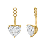 Mariposa 14K Yellow Gold Heart Lab Grown Diamond Earring Jackets – 10 cts