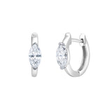 Marquise Muse 14K White Gold Lab Grown Diamond Huggies - 0.75 ct