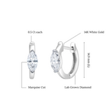 Marquise Muse 14K White Gold Lab Grown Diamond Huggies - 1.00 ct