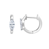 Marquise Muse 14K White Gold Lab Grown Diamond Huggies - 0.75 ct