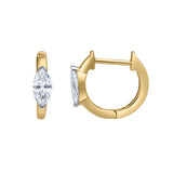 Marquise Muse 14K Yellow Gold Lab Grown Diamond Huggies - 0.75 ct