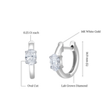 Oval Obsession 14K White Gold Lab Grown Diamond Huggies - 0.50 ct