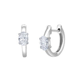 Oval Obsession 14K White Gold Lab Grown Diamond Huggies - 1.00 ct