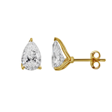 Bosc 14K Yellow Gold Lab Grown Pear Shaped Solitaire Diamond Earrings - 2.07 Cts