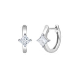 Princess Charm 14K White Gold Lab Grown Diamond Huggies - 0.50 ct