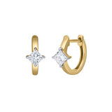 Princess Charm 14K Yellow Gold Lab Grown Diamond Huggies - 1 ct