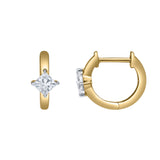 Princess Charm 14K Yellow Gold Lab Grown Diamond Huggies - 1 ct