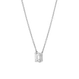 Emerald Elegance 14K White Gold Lab Grown Diamond Necklace - 1.50 ct