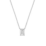 Emerald Elegance 14K White Gold Lab Grown Diamond Necklace - 1.50 ct