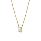 Emerald Elegance 14K Yellow Gold Lab Grown Diamond Necklace - 1.50 ct