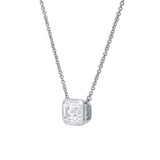 Glinda Lab Grown Diamond Emerald Bezel Necklace in 14K White Gold - 1.50 ct