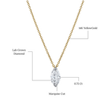 Marquise Muse 14K Yellow Gold Lab Grown Diamond Necklace - 0.75 ct
