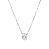Oval Obsession 14K White Gold Lab Grown Diamond Necklace - 1 ct