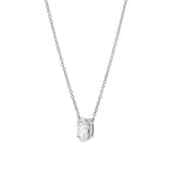 Oval Obsession 14K White Gold Lab Grown Diamond Necklace - 1 ct
