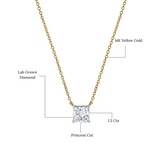 Princess Charm 14K Yellow Gold Lab Grown Diamond Necklace - 1.50 ct