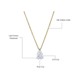 Pear Perfection 14K Yellow Gold Lab Grown Diamond Necklace - 0.75 ct