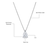 Pear Perfection 14K White Gold Lab Grown Diamond Necklace - 1 ct