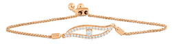 Mandorla Bolo Adjustable Bracelet Natural Diamond 0.32 Cttw. in 14k Rose Gold